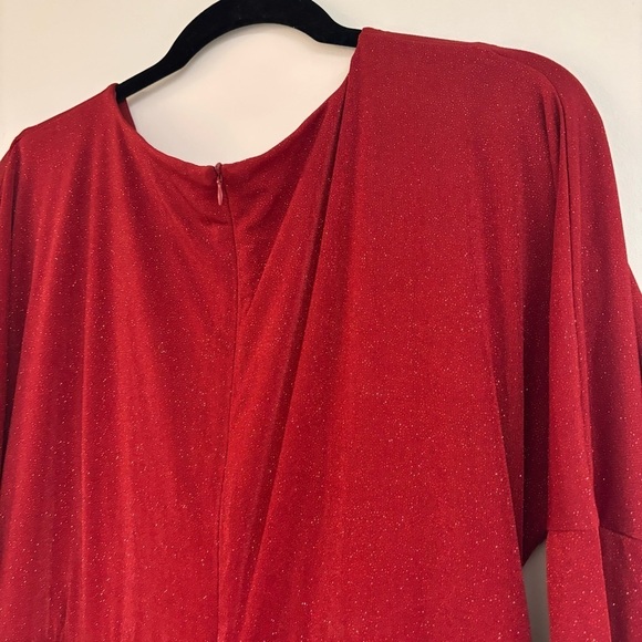 London Times Women's Plus Size 3/4 Sleeve Criss Cross Waist Dress, 14W - Picture 13 of 13